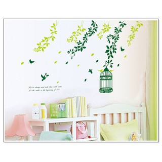 Decal dán tường 3D Giàn lá rơi DH056