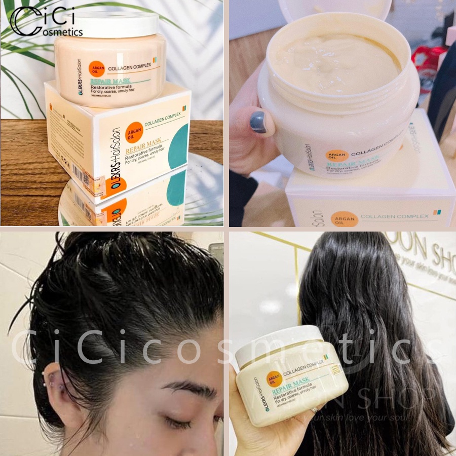 Kem Hấp, Ủ Phục Hồi Hư Tổn OLEXRS Argan Oil Collagen Anh 500ml - Chống Gãy Rụng, Tóc Nhuộm CICI2022UT01