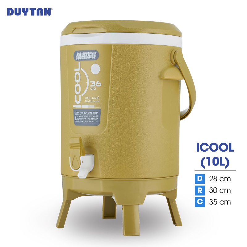 [LOẠI LỚN] Bình đá giữ nhiệt Duy Tân Icool 10 lít có chân Giữ NHiệt 24H dùng cho gia đình, văn phòng, xí nghiệp...