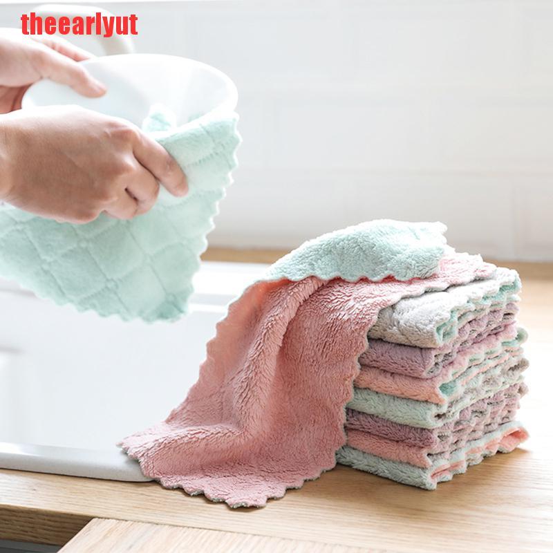 theearlyut 1pc Super Absorbent Microfiber kitchen dish Cloth Household Cleaning Towel