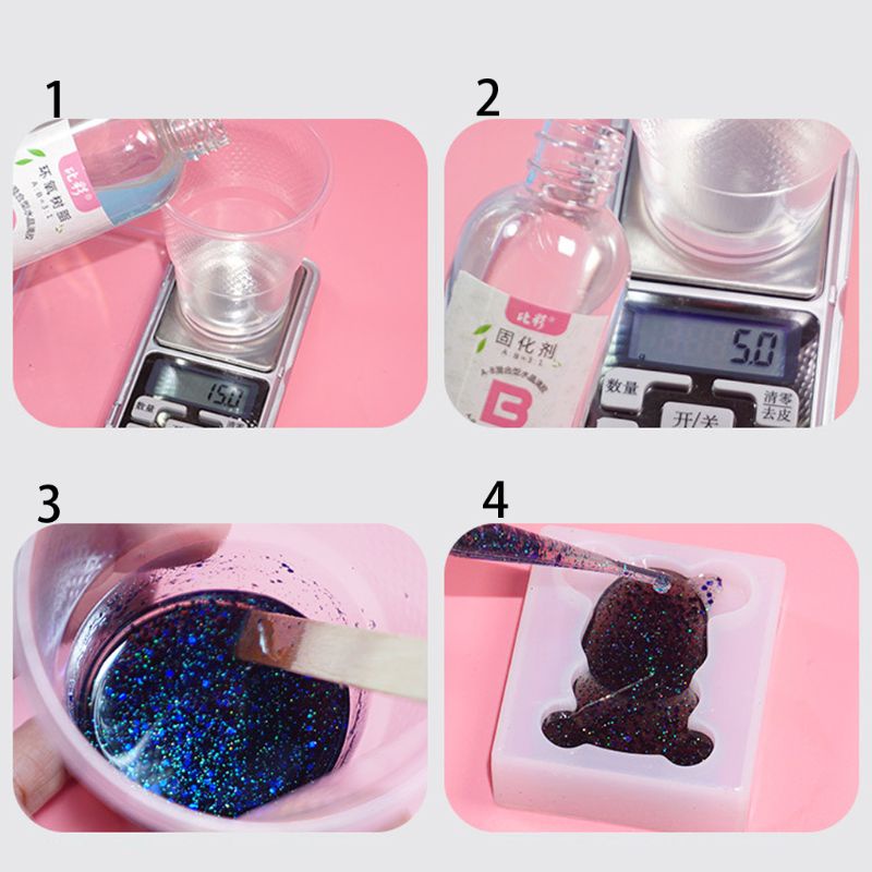 Set keo làm trang sức resin epoxy Ab trong suốt 3:1