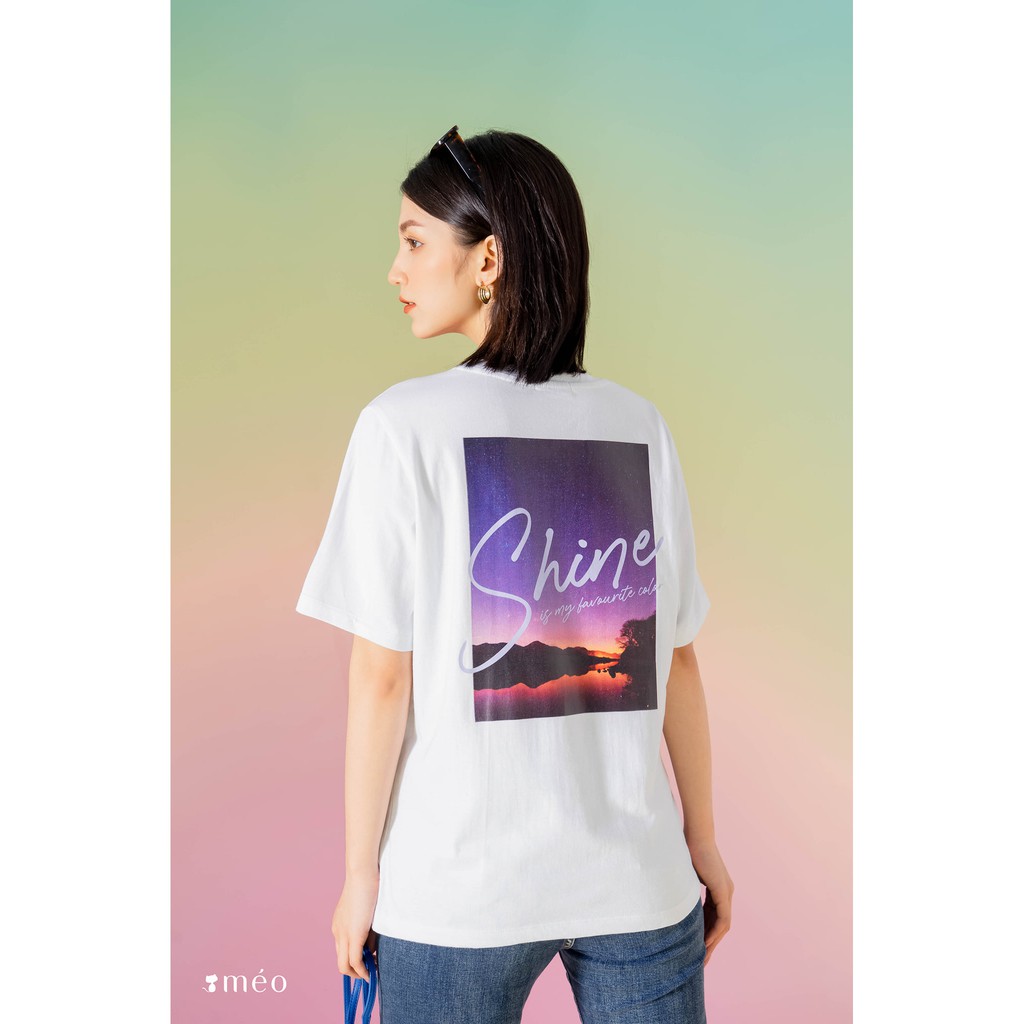 Áo thun tay lỡ Méo shop phông chữ cổ tròn cotton in chữ What color are you freesize form rộng