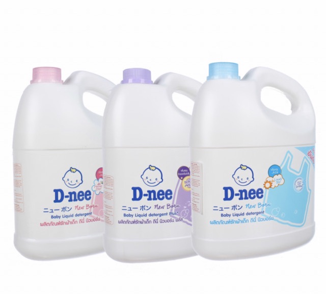 Nước GIẶT xả quần áo sơ sinh, trẻ em Dnee can 2.8l an toàn cho bé