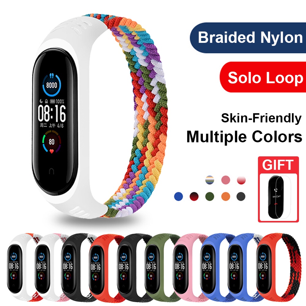 Dây Đồng Hồ Thông Minh Bằng Nylon Bện Cho Xiaomi Mi Band 7 6 5 4 3