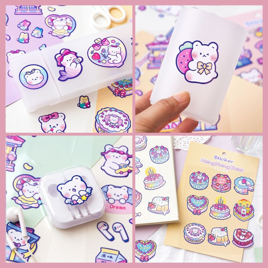 STICKER MENGMENG BEAR CUTE (4 MẪU)