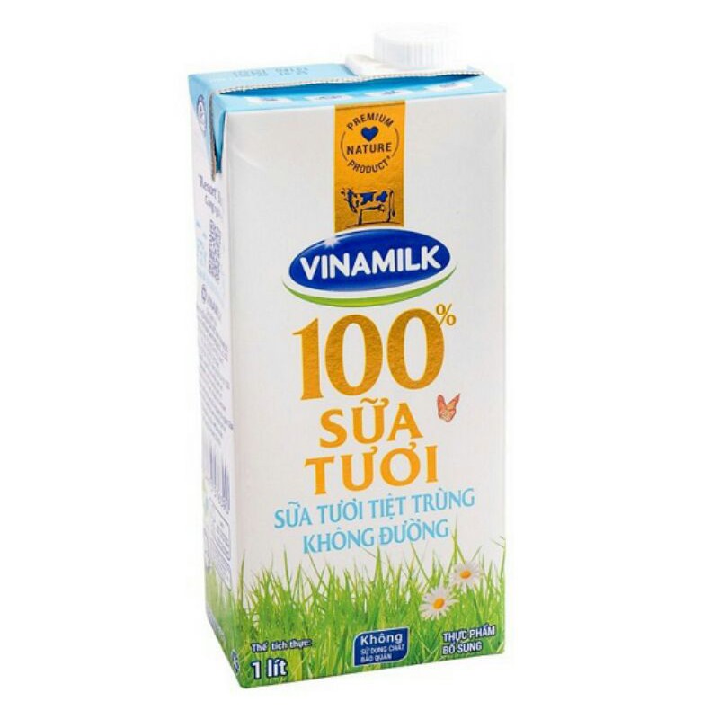 Sữa tươi không đường Vinamilk 100% Sữa Tươi hộp 1 lít