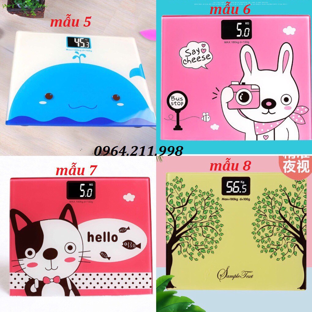 CÂN ĐIỆN TỬ CÂN NGƯỜI MAX 180KG - MẶT KÍNH CƯỜNG LỰC squishy mã số OH390 Nsp14