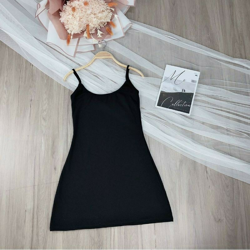 Đầm 2 dây form xòe chất vải borip