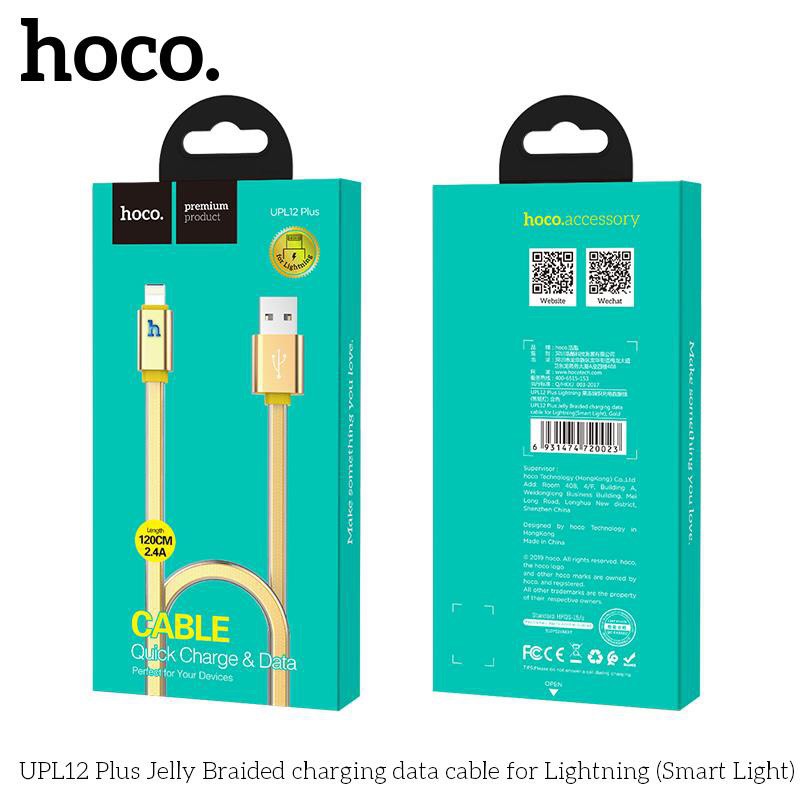 Cáp sạc hoco ⚡FREESHIP50K⚡báo đèn dây thép bọc cao su trong bảo vệ 30 cm -&gt; 200 cm cho ip