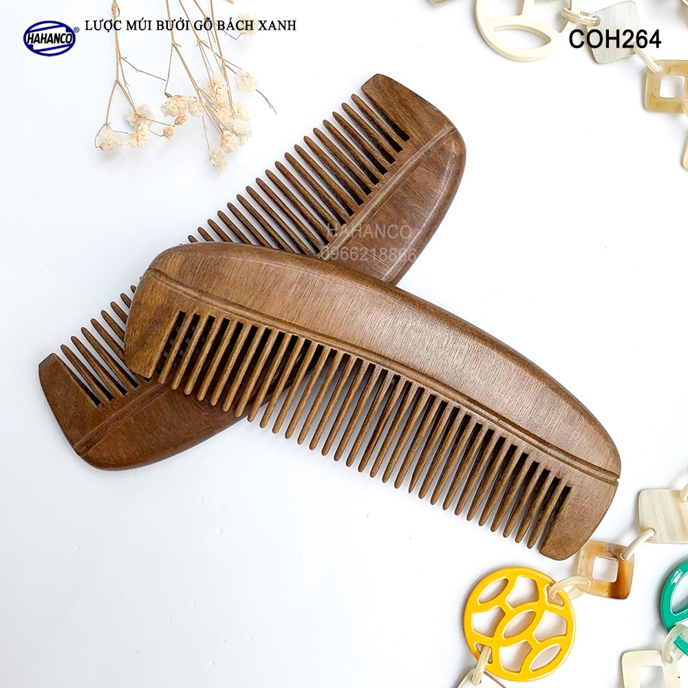 Lược Múi Bưởi Gỗ Thơm HAHANCO (Size: M -14cm) Có Thể Bỏ Túi Mang Theo Người - COH264