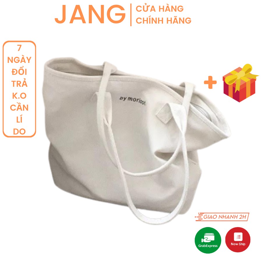 Túi tote vải đựng đồ kiểu basic phong cách Hàn Quốc cực hot