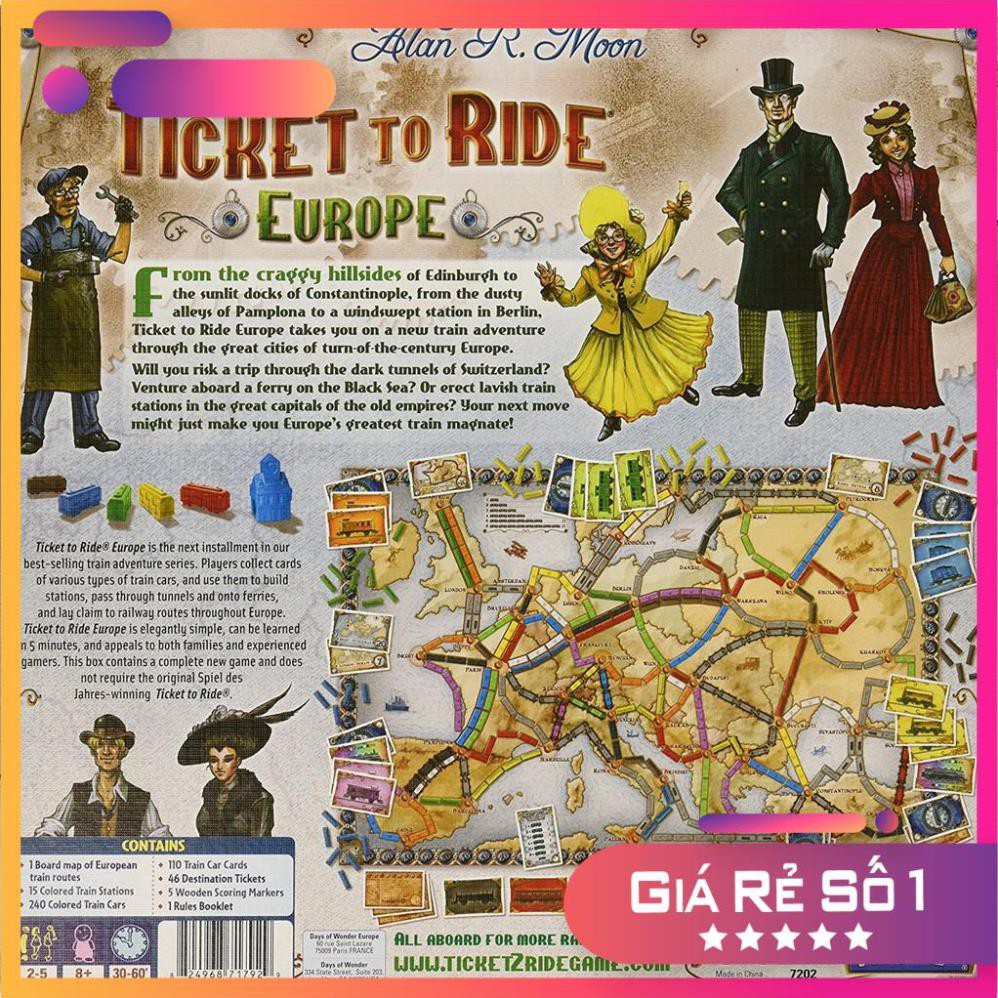 Sale lớn:  Boardgame thẻ bài hay Ticket to Ride - Europe bản tiếng anh English