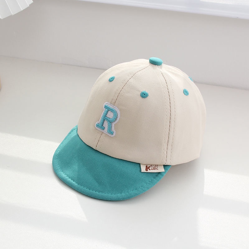 Mũ Lưỡi Trai Vành Mềm Thêu Chữ R Phối Màu Dễ Thương Cho Bé