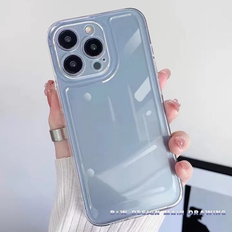 Ốp Điện Thoại Dẻo Trong Suốt Đơn Giản Chống Sốc Cho iPhone 13 12 11 Pro MAX XR IX XS MAX iPhone 7 8 Plus