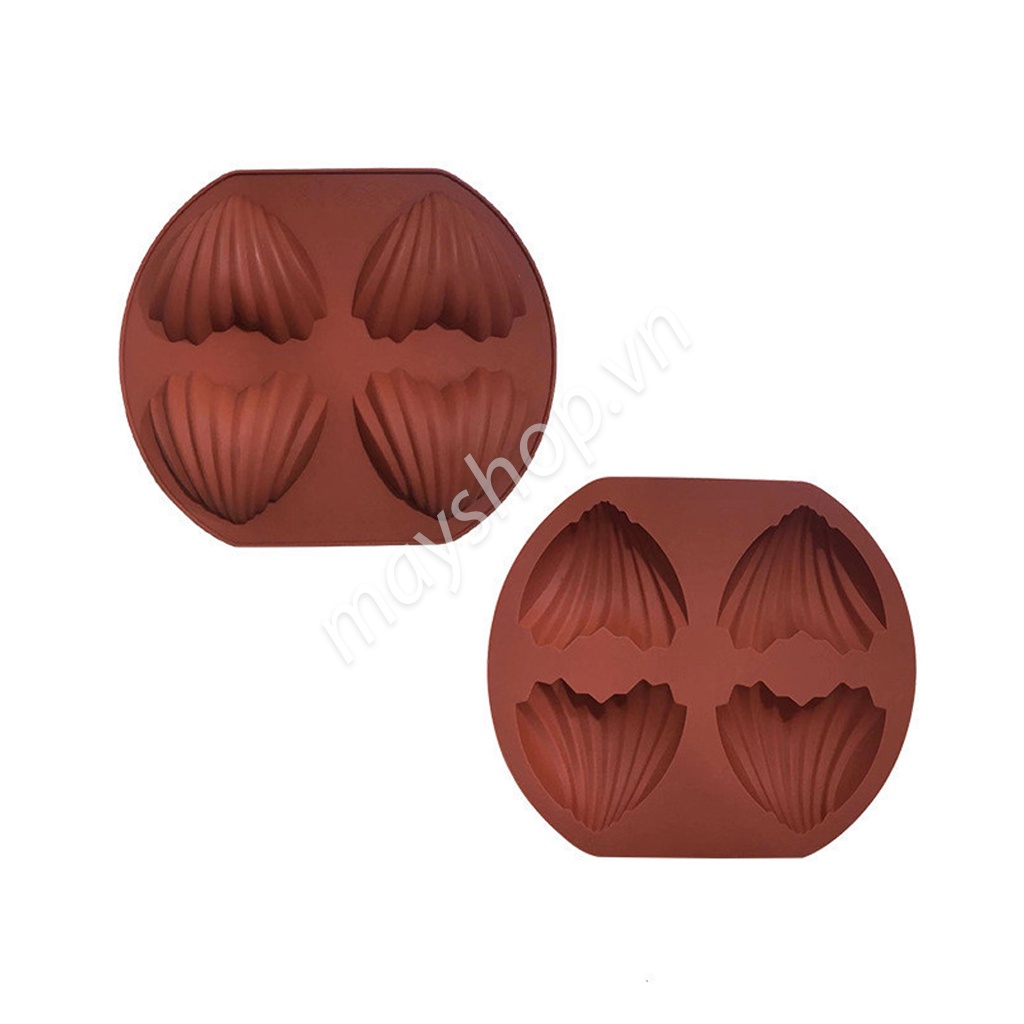 Khuôn silicone 4 Madeleine hình tim