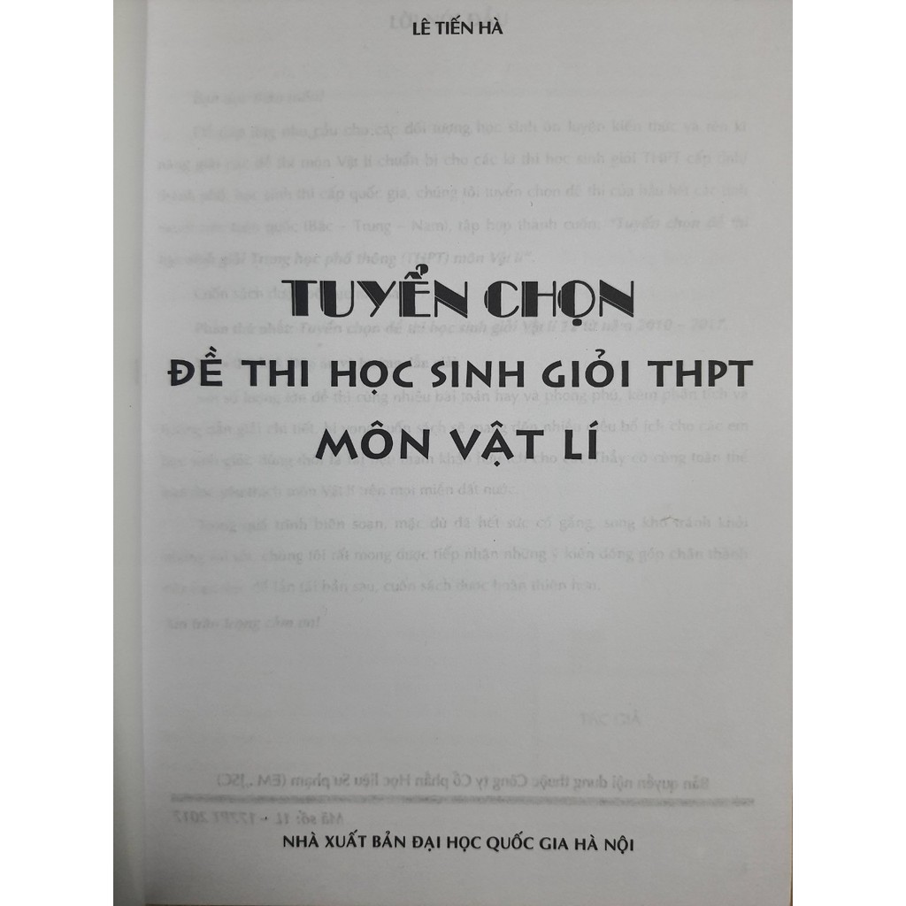 Sách - Tuyển chọn đề thi học sinh giỏi THPT môn Vật lí