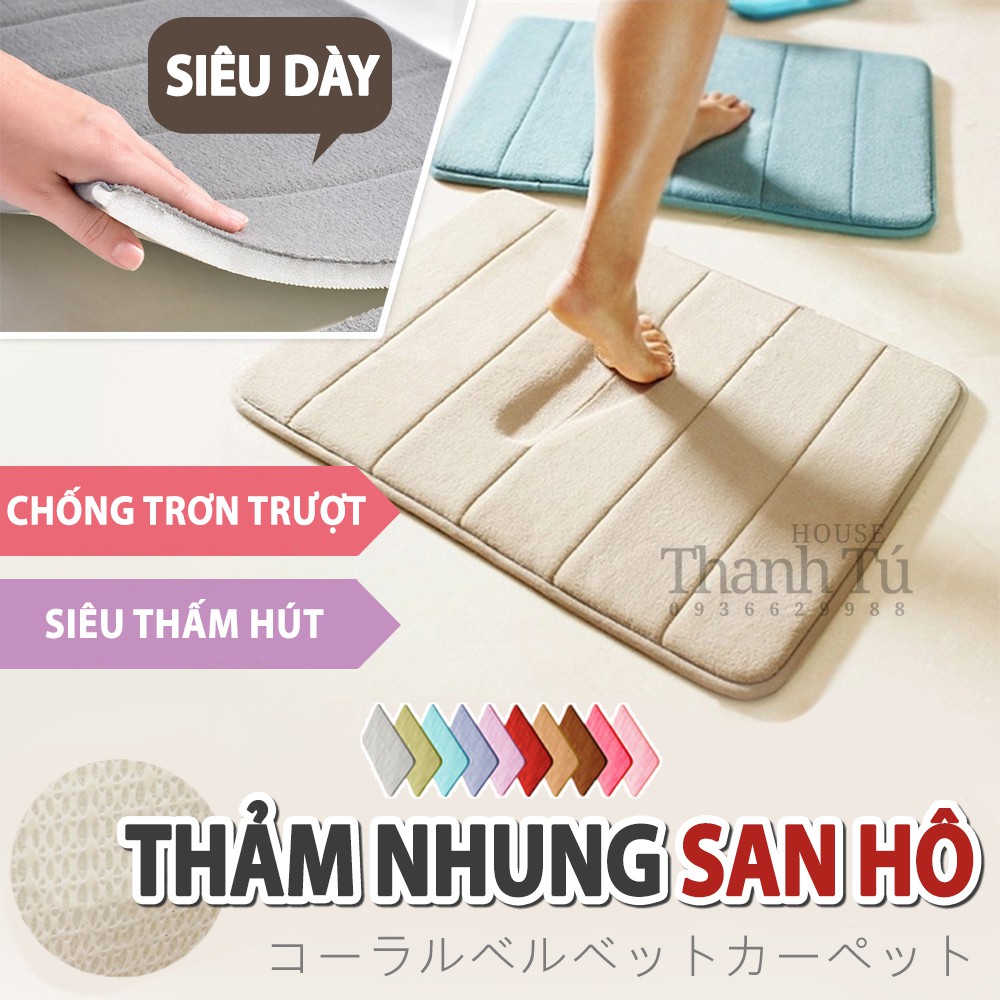 🔥Có sẵn🔥Thảm chùi chân siêu mềm chống trượt✨Thảm trải sàn nhung san hô đế cao su non❄Phòng tắm❄Phòng bếp❄Phòng ngủ