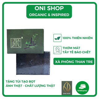 Xà Bông Than Tre✨TẶNG TÚI LƯỚI,CÓ GIẤY PHÉP SỞ Y TẾ✨Xà phòng tẩy tế bào Thiên nhiên Handmade 100gr- Onishop