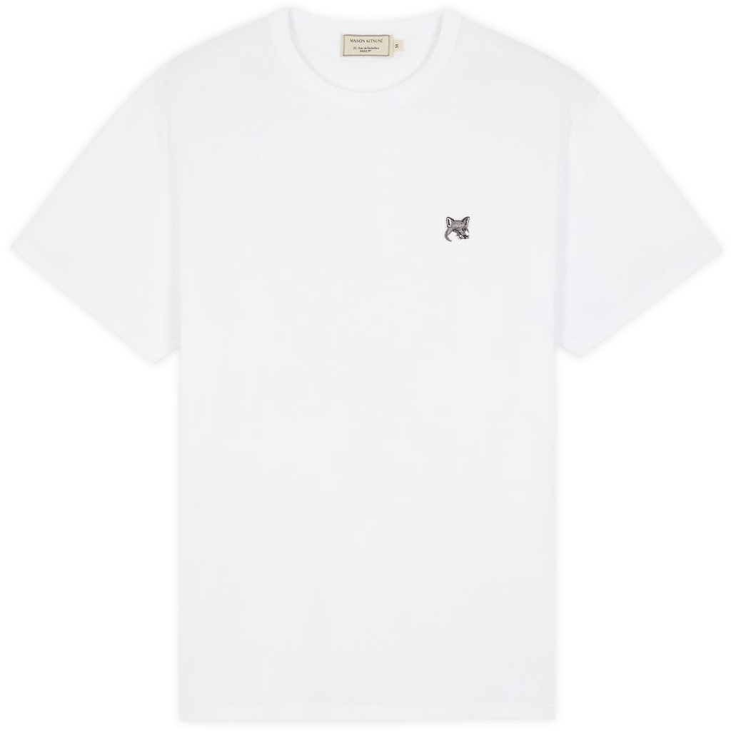 Áo Thun Cotton Tay Ngắn Thêu Hình Đầu Cáo Xám + Tag S-5X Thời Trang Unisex