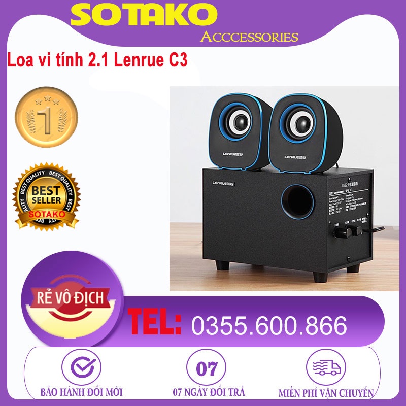 Loa vi tính 2.1 Lenrue C3 - Phân khúc loa 2.1 rẻ nhất và được ưa chuộng nhất trên thị trường