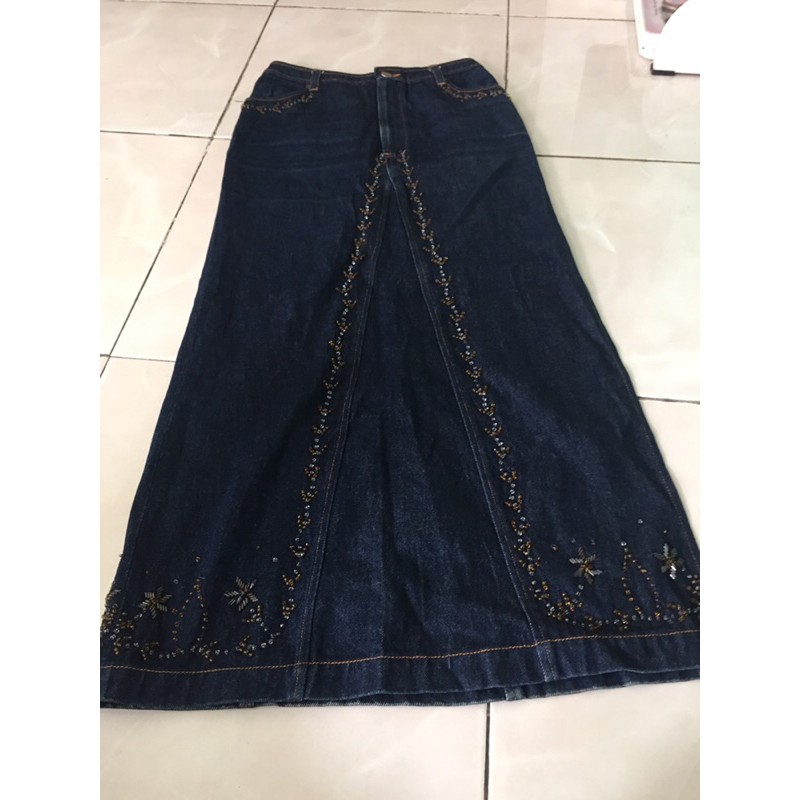 Chân váy MIDI jeans xẻ tà