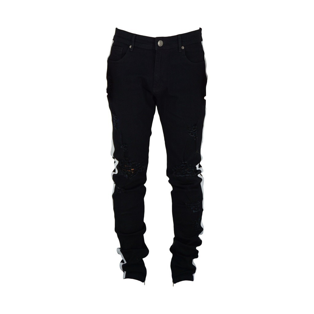 ⚡️ Quần jeans zipper rách gối, quần jeans track pants Black Gin Store V