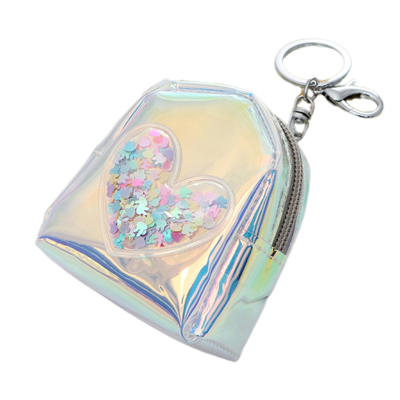 Ví Ngắn Đựng Thẻ / Tiền Xu Màu Hologram Thời Trang Cho Nữ