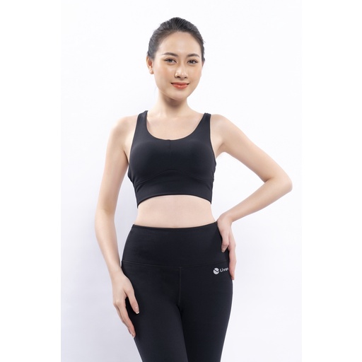 Bộ Đồ Tập Gym Yoga Livan Soft Lavish Màu Đen Tặng Kèm Mút Ngực Cao Cấp