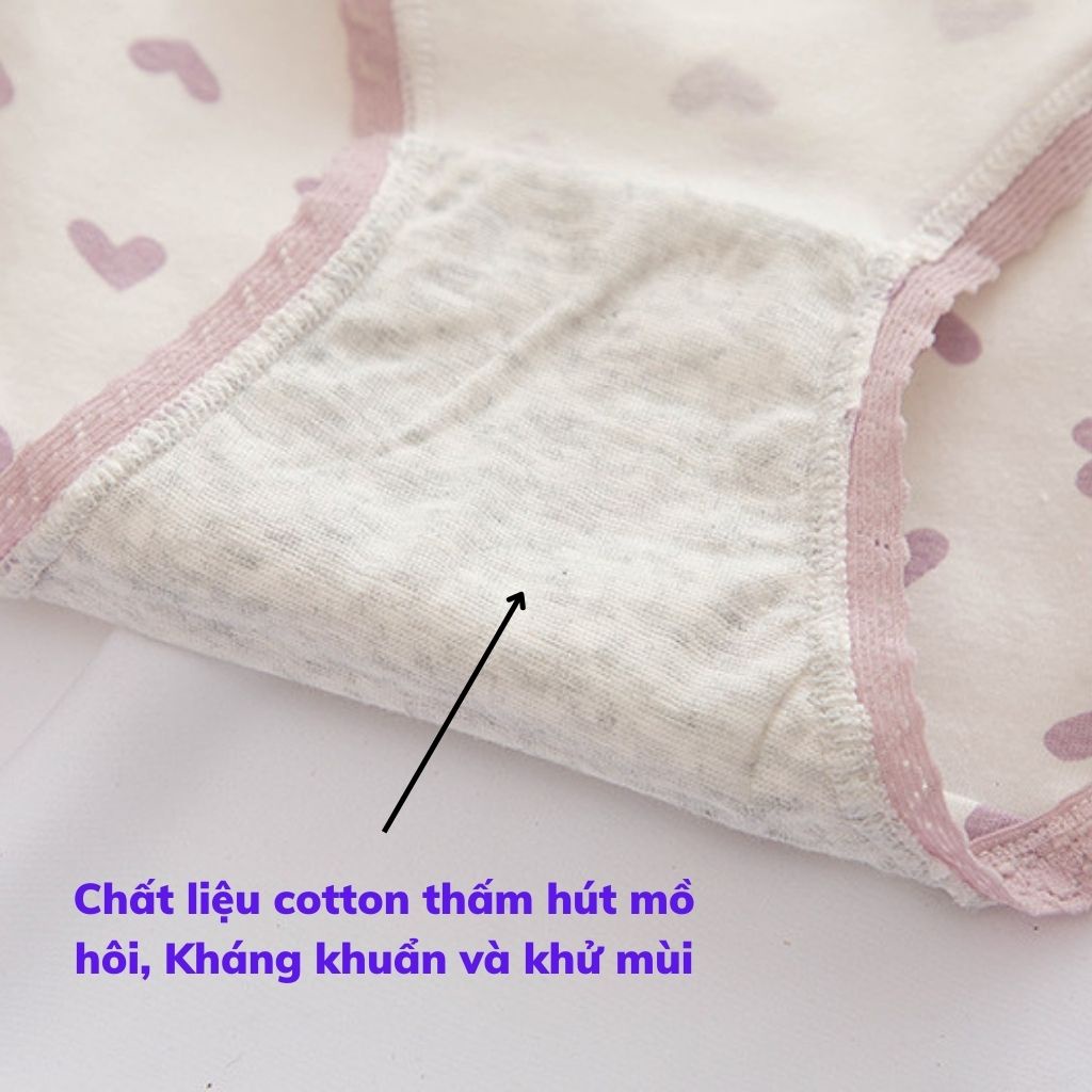 Quần lót nữ cotton cao cấp kháng khuẩn khử mùi ren viền sexy gợi cảm họa tiết cute dễ thương DEVARI L110