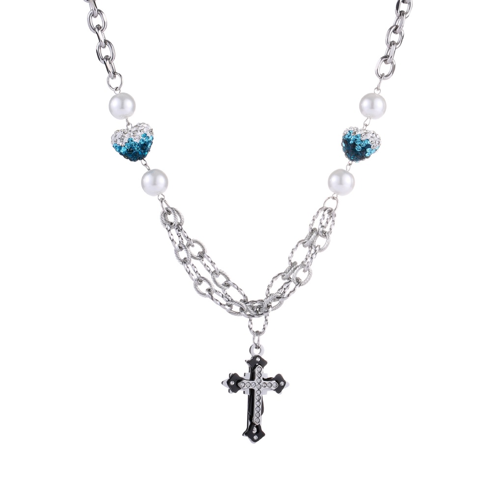 Vòng cổ Mặt Thánh Giá Đính Đá Thời Trang Cho Nam Nữ