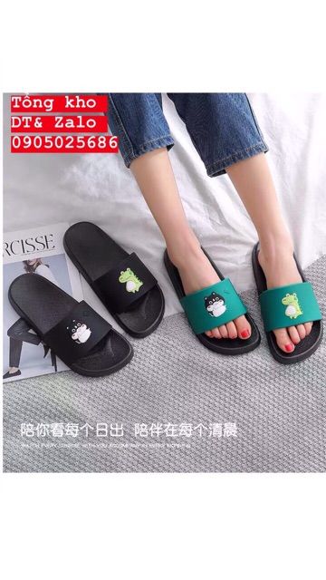 DÉP QUAI NGANG UNISEX MẪU MÈO/KHỦNG LONG MỚI