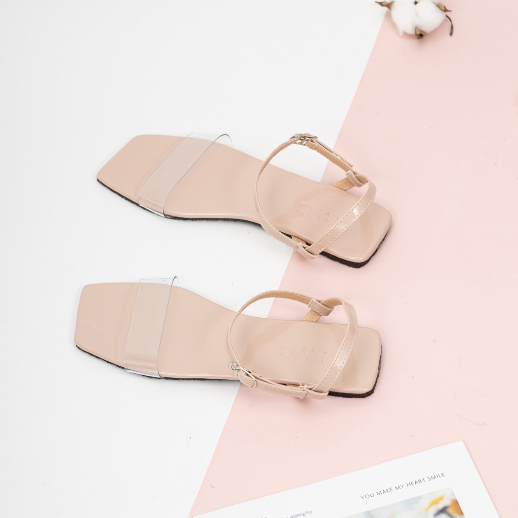 Giày MWC 2830 - Giày Sandal Nữ Quai Ngang Trong Suốt Thanh Lịch