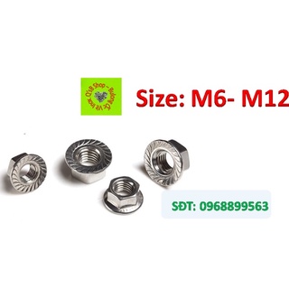 Đai ốc liền long đen, Ecu liền long đen, Tán liền long đen inox 304, Tiêu chuẩn DIN 6923