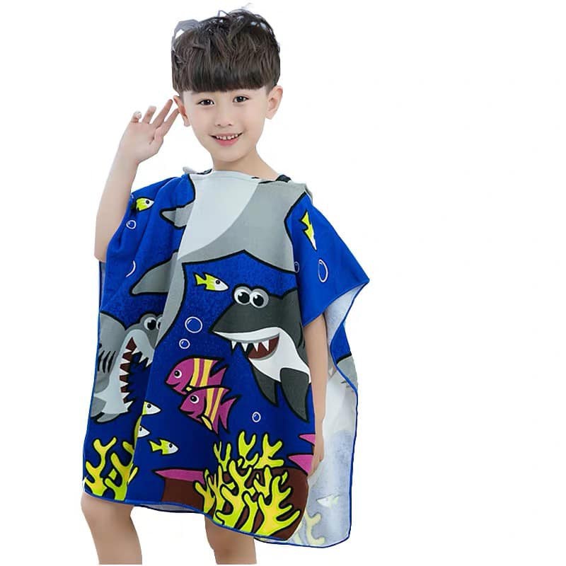 Khăn tắm áo choàng cho bé chất bông thấm hút tốt có mũ trùm đầu đi biển JIMADO D1.108.6