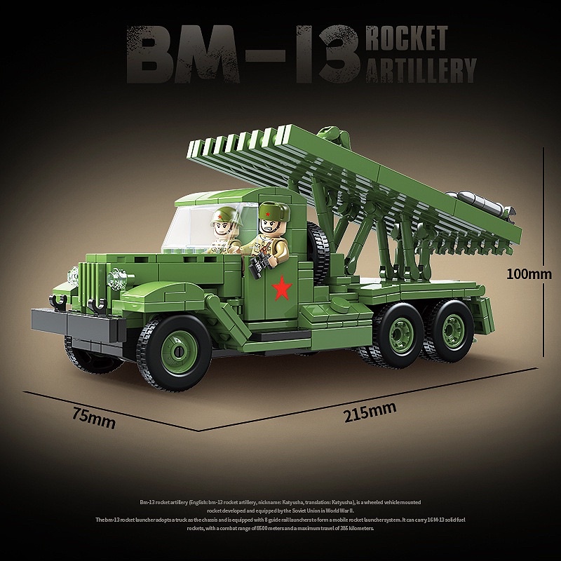 Army Quan guan 100240 bộ đồ chơi lắp ráp mô hình xe phóng loạt tên lửa Katyusa Bm-13 Rocket lauch artillery của Liên Xô