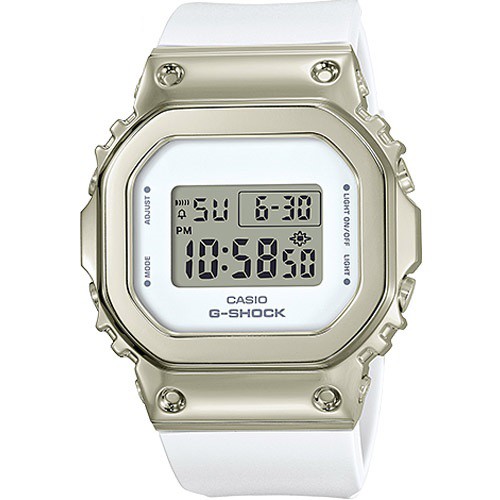 Đồng Hồ Nữ CASIO G SHOCK GM-S5600G-7DR  ( Dây Trắng Vỏ Bạc )