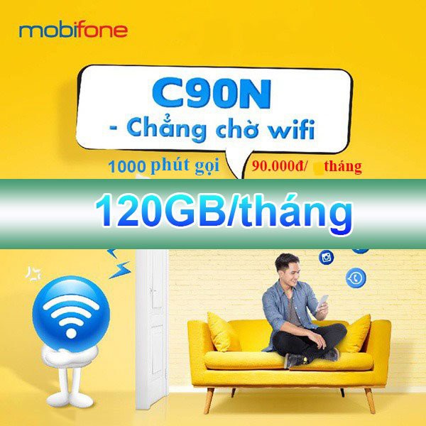 Bán sim 4G Mobi C90N 90k/tháng = 120Gb + 1000 phút gọi nội mạng + 50 phút ngoại mạng- CÓ SẴN THÁNG ĐẦU