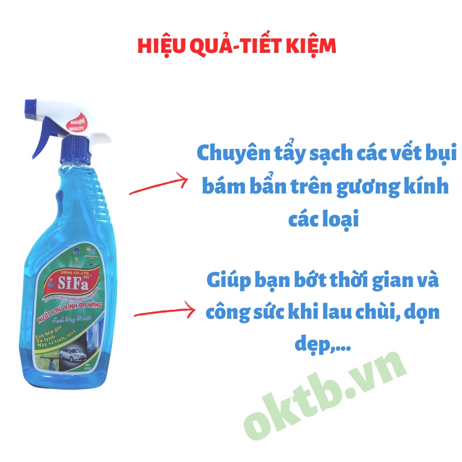 Nước rửa kính, gương nhà tắm, kính ô tô, các loại gương kính khác, lau chùi sạch sáng bóng như mới
