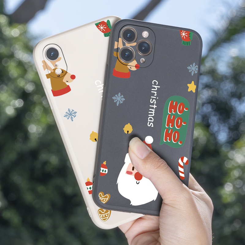 Ốp lưng iphone cạnh vuông Merry Christmas giáng sinh 6/6plus/6s/6splus/7/7plus/8/8plus/x/xr/xs/11/12/pro/max/plus e110