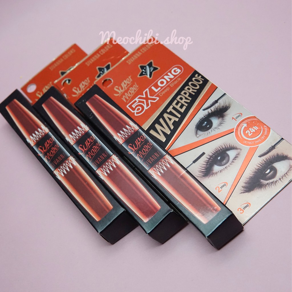 Chuốt mi Mascara Sivanna Super 5X làm dài mi gấp 5 lần kháng nước tốt