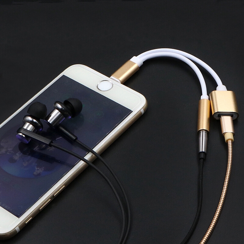 Bộ chuyển đổi giắc cắm tai nghe 2 trong 1 3,5 mm Cáp sạc âm thanh cho iPhone X XS XR 8 7 PLUS