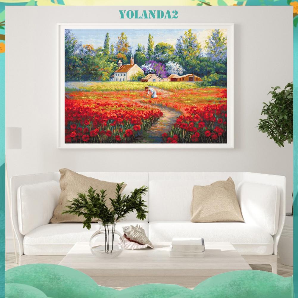 Tranh thêu chữ thập hình hoa tulip 11CT DIY