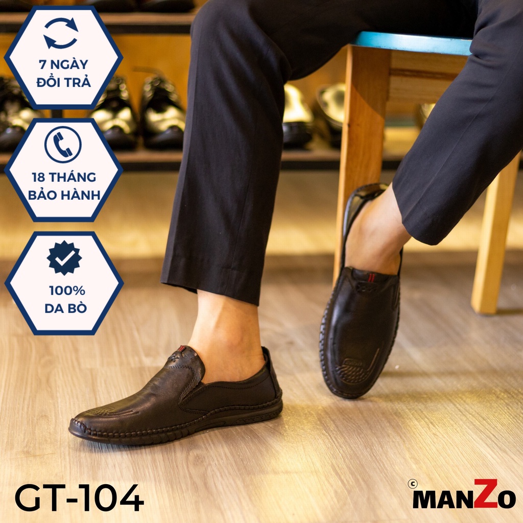 Giày mọi nam da bò giá rẻ - Manzo GT 104DEN