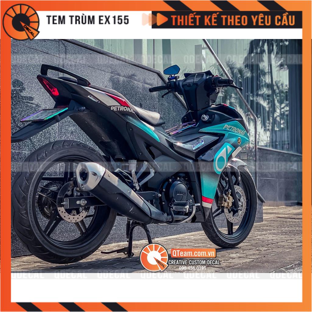 Tem trùm Exciter155 decal 3 lớp Thiết kế Petronas đỏ xanh đen theo yêu cầu
