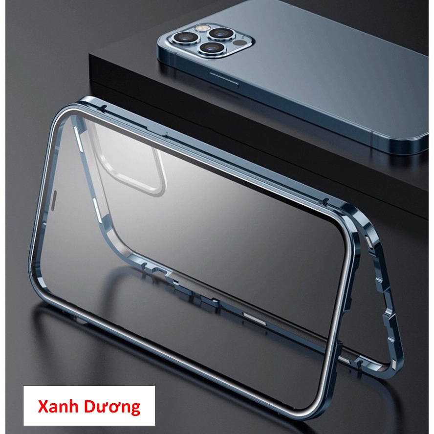 Ốp lưng nam châm cường lực 2 mặt cho iPhone Xs Max 11 Pro Max 12 Pro Max 13 Pro Max 14 Pro Max 15 Pro Max