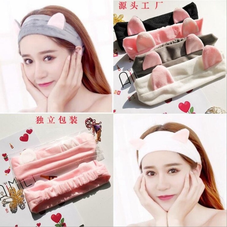Băng Đô Tai Thỏ Dụng Cụ Hỗ Trợ Định Hình Tóc Hình Nơ Dệt Kim Bằng Lông Nhung Mềm Mại Yin BD 129