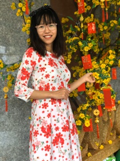 Áo dài hoa nhí - có hình thật