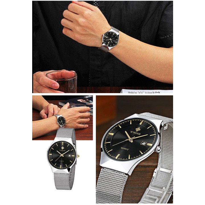 Đồng hồ nam Wwoor thời trang chính hãng dây thép không rỉ SP538 (Nhiều màu) | BigBuy360 - bigbuy360.vn
