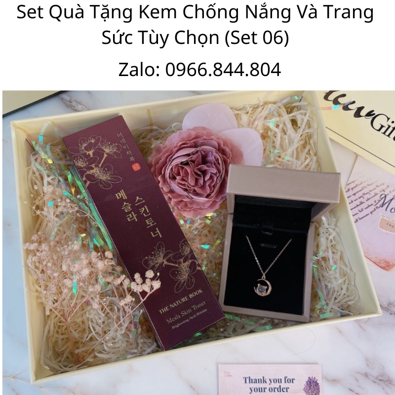 Set Quà Tặng Ý Nghĩa Tặng Mẹ Tặng Vợ Tặng Bạn Gái Dịp Lễ Tết, Sinh Nhật...Gồm Kem Chống Nắng Và Trang Sức Tùy Chọn SET06