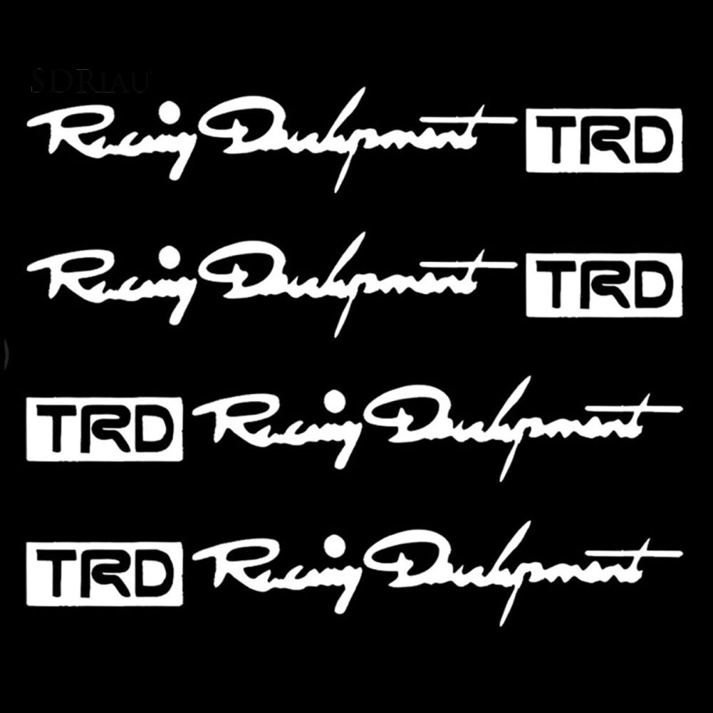 Set 4 đề can dán trang trí tay nắm cửa xe hơi hình dòng chữ Racing Development TRD phong cách cá tính